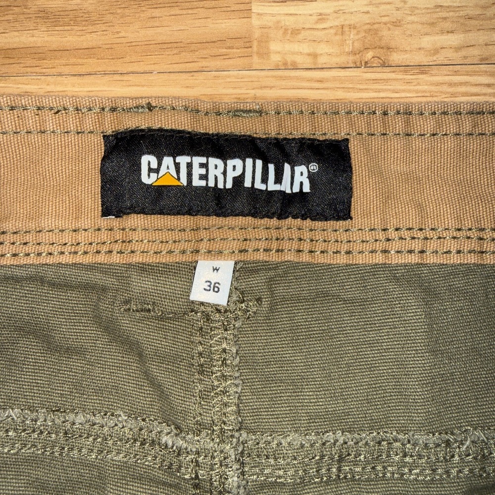 Caterpillar Stretch Canvas Carpenter Shorts Mens 36 Dusty Olive Summer NWT - Picture 4 of 6